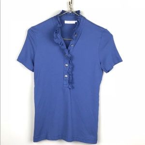 Tory Burch navy polo shirt gold logo button size S